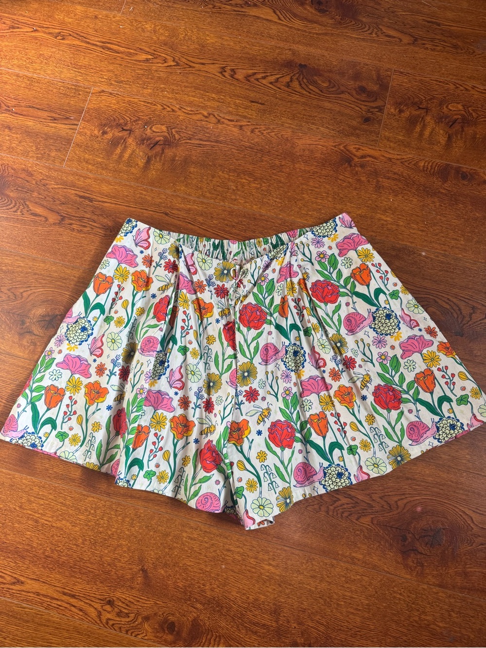 Plus Size Whimsical Garden CottonShorts